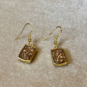 Rose gold druzy earrings